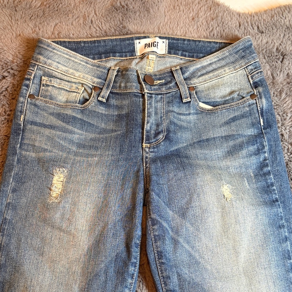 PAIGE Classic Distressed Skinny Jeans - Picture 2 of 6